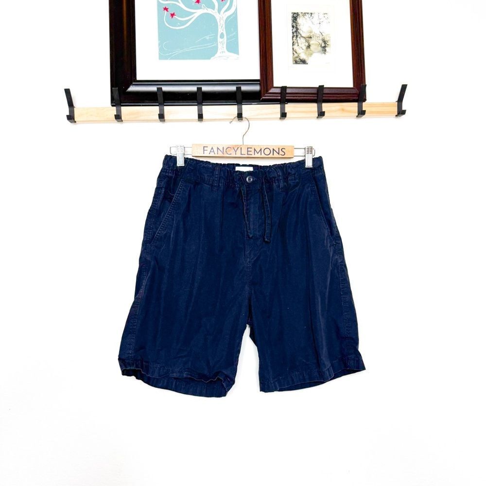 H&M Men’s Relaxed Fit Navy Blue Cotton Shorts Size Small